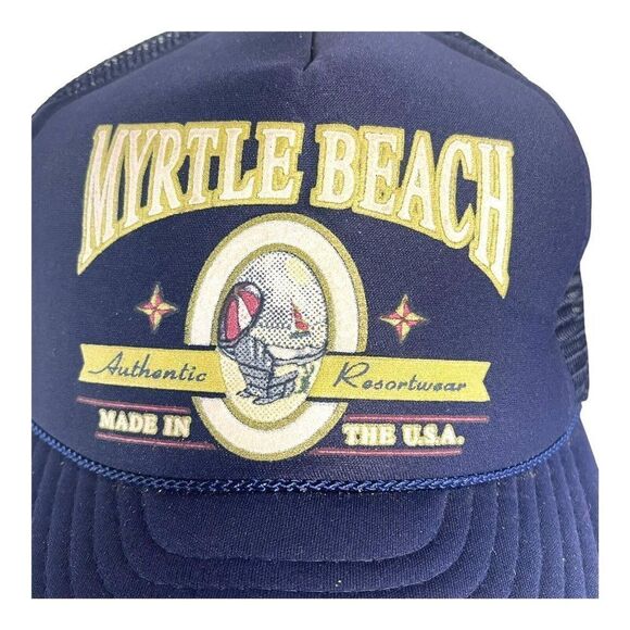 Trucker Hat Myrtle Beach Authentic Resortwear Snapback Mesh Back Nissin Retro - Picture 2 of 6